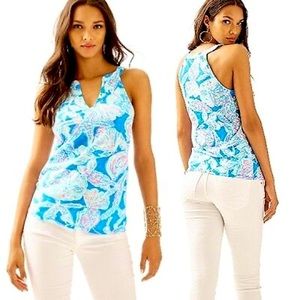 Lilly Pulitzer TANK TOP Bay Blue into the Deep